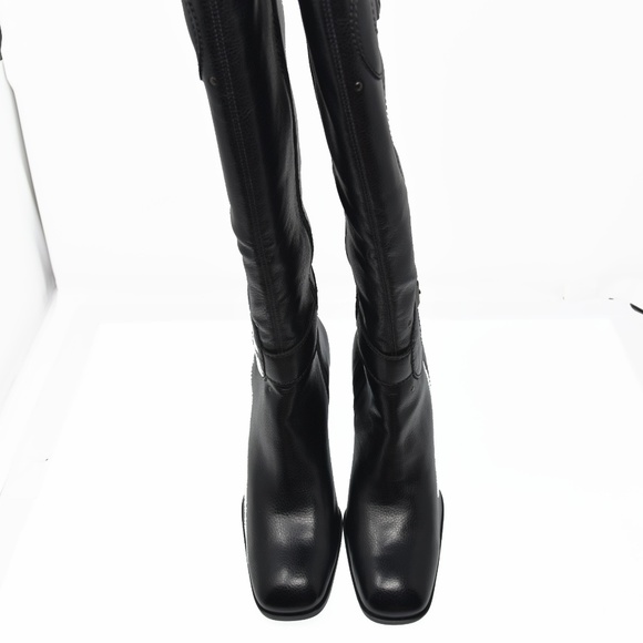 *Franco Sarto Sz 10M Black Zip Up Mid Calf Knee
